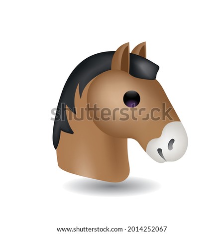 Horse head vector emoji. Vector illustration of the face of a horse cartoon. 