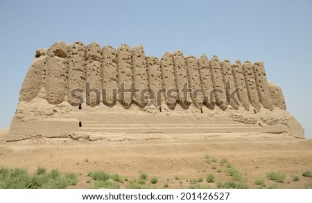 Big Kyz Kala fortress, Merv, Turkmenistan. Royalty-Free Stock Photo #201426527