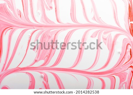 Liquid marble paint texture background. Acrylic abstract pattern with pastel swirls for trendy design, purple, violet, magenta color diffusion