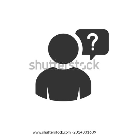 Chat, dialog icon. Ask icon faq. Question Mark Icon Vector With Person Message Male User Avatar. Customer support, Help center Royalty-Free Stock Photo #2014331609