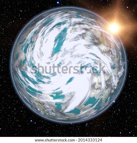 Comet over the earth. Meteor rain. The elements of this image furnished by NASA.

