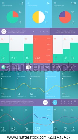 Elements of Infographics with buttons and menus. Vector illustration.