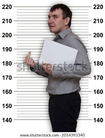the criminal in the police station at the height meter