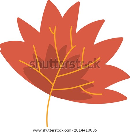 Maple dried orange leaf garden eco nature vector