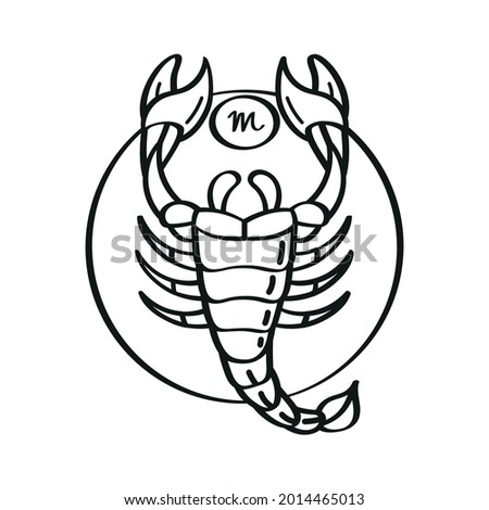 Isolated scorpio icon outline zodiac sign Vector