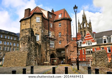 The Black Gate and the cathedral church of St. Nicholas. Newcastle upon Tyne, England Royalty-Free Stock Photo #2014469411