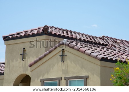 Clay tile roof top pattern tiled new roofing top