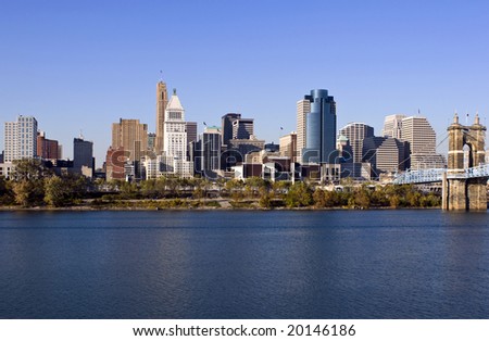 A view of the skyline of Cincinnati Ohio