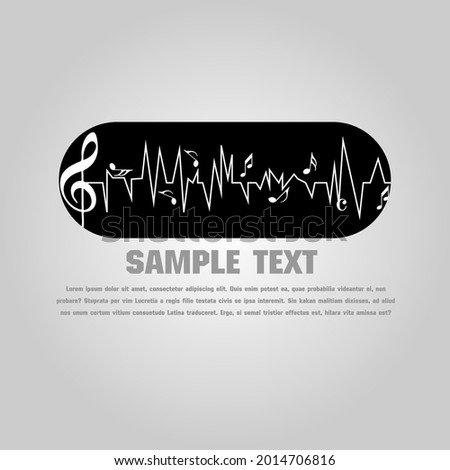 Hand-drawing of musical lines with bass and treble clefs and notes isolated on white background. Vector
