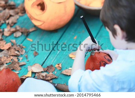 Autumn traditions and preparations for the holiday Halloween.