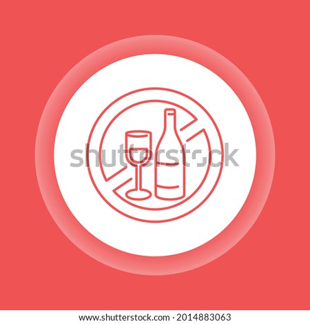 Non alcohol, sober color button icon. Beverage intolerance. Isolated vector element. Outline pictogram for web page, mobile app, promo.