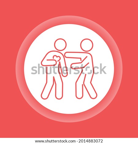 Heart attack color button icon. Health problem. Isolated vector element. Outline pictogram for web page, mobile app, promo.