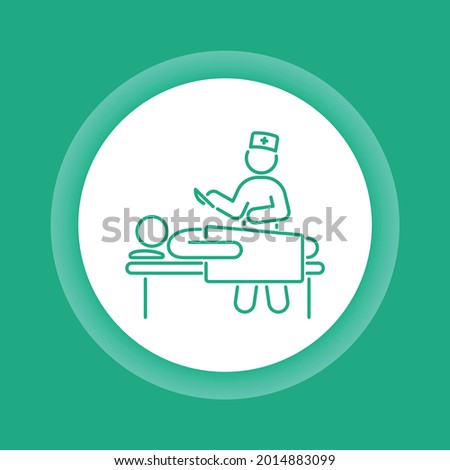 Heart surgery color button icon. Surgical emergency. Isolated vector element. Outline pictogram for web page, mobile app, promo.