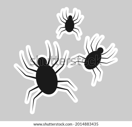 spiders halloween sticker. vector illustration