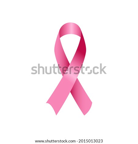 Realistic pink ribbon, breast cancer awareness symbol, vector illustration. October is Cancer Awareness Month. 
