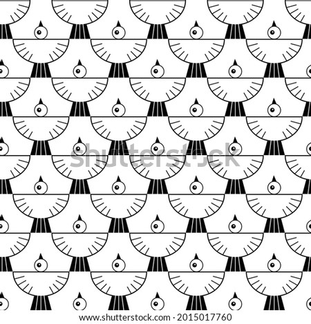 Vector seamless pattern with primitive flying birds.