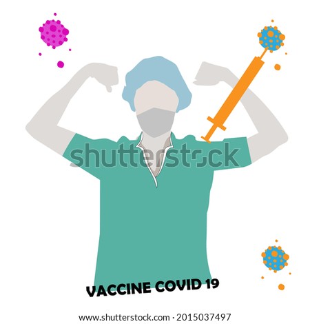 Coronavirus vaccine vector background. Covid-19 corona virus vaccination with syringe injection tool for covid19 immunization treatment. Vector illustration.