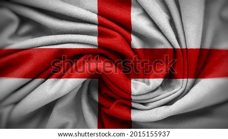 The national flag of England. England flag with fabric texture. Close up waving flag of England.