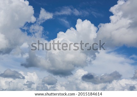 Cumulus clouds in the blue sky
