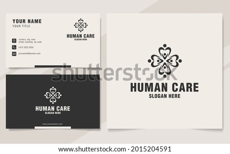 Human care logo template on monogram style