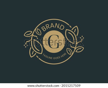 Letter G Floral Logo Design Template  Vector