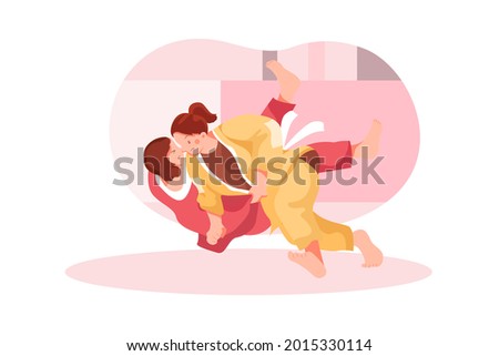 Judo Illustration concept. Flat illustration isolated on white background.