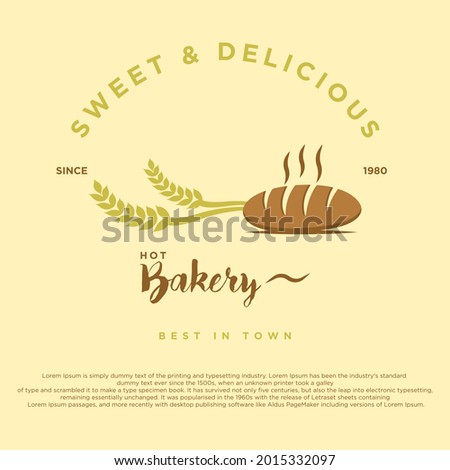 Creative hot bakery vintage retro style design logo for bakery shop and restaurant