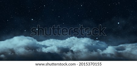 Creative cloudy night sky background. Landing page concept