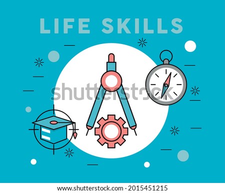 three life skills set icons