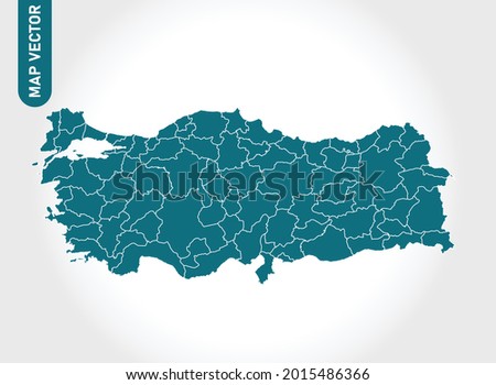 Turkey map High Detailed on white background. Abstract design vector illustration eps 10