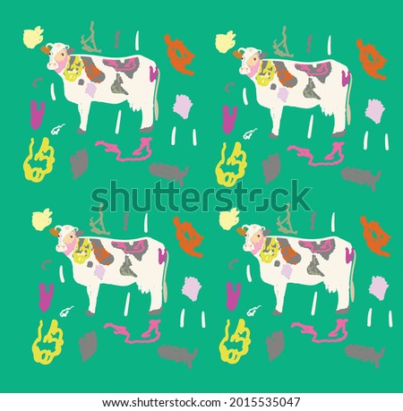 cool free style hand drawn cow illustration