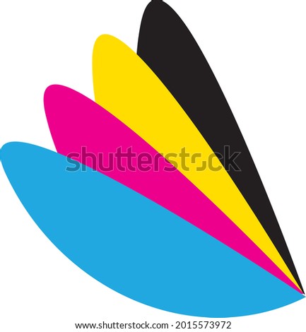 feather logo for graphic usage with cmyk mode editable color combination 