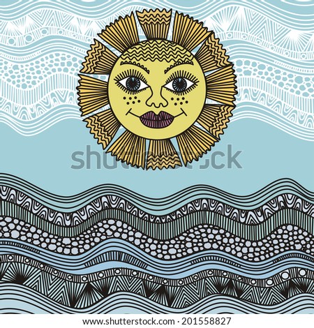 Sea and sun illustration