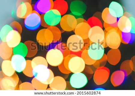 View of blurred Christmas lights