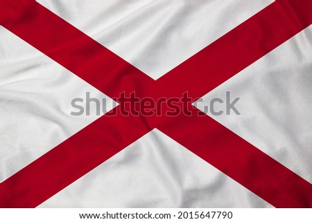 Alabama state flag realistic 3D rendering with texture