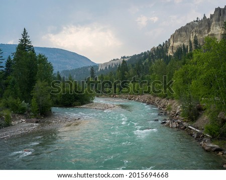 Stream flowing through forest, East Kootenay, British Columbia, Canada Royalty-Free Stock Photo #2015694668