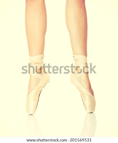 Detail of ballet dancer's feet close up