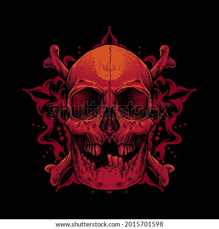 Skull Mandala Logo Vector Illustration
