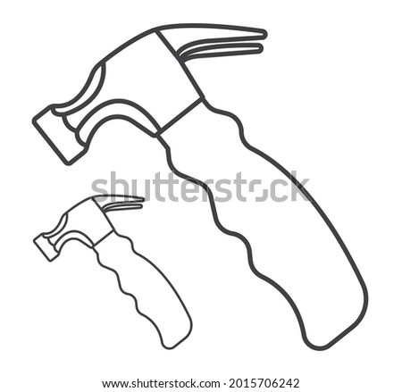 hammer line vector icon for apps or websites