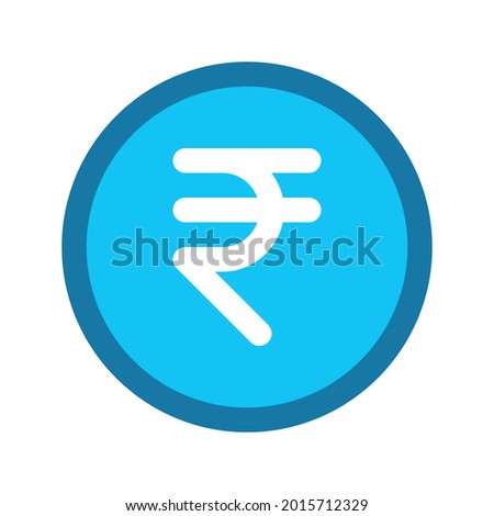 Illustration vector graphic icon of India Rupee currency. Filled line style icon. Vector illustration isolated on white background. Perfect for website or application design.