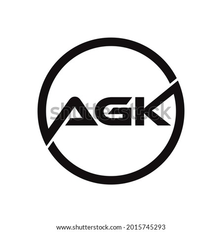 AGK monogram initial letters logo Design Vector