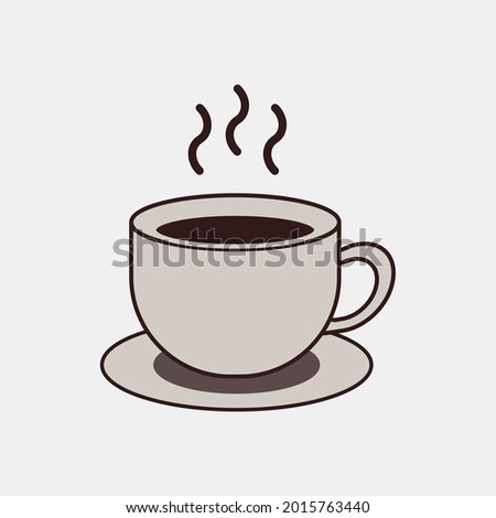 Cup of Fresh Coffee. Vector Illustration. Flat Style, Clip Art Decorative Design for Cafeteria, Posters, Banners, Cards. Vector illustration coffee, Cup of Fresh Coffee.