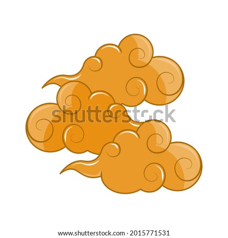 gold chinese clouds isolated icon