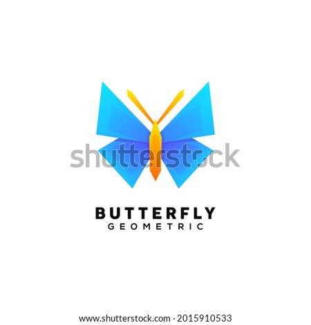 colorful butterfly logo illustration template