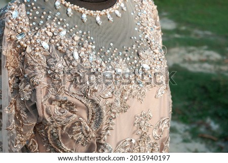 sequins wedding dress with lace Royalty-Free Stock Photo #2015940197