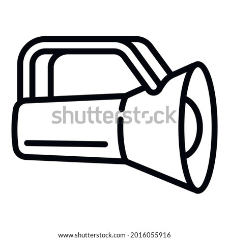 Lamp flashlight icon. Outline lamp flashlight vector icon for web design isolated on white background