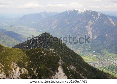 View from Kreuzeck mountain, Upper Bavaria, Germany Royalty-Free Stock Photo #2016067763