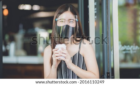 portrait young woman business person wearing face mask to protection of virus flu disease epidemic, girl with pandemic prevention infection medical with coronavirus