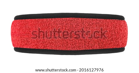 Hair band for jogging and sports. Red training headband isolated on a white background.