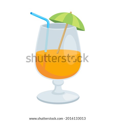 Cocktail Sign Emoji Icon Illustration. Tropical Drink Vector Symbol Emoticon Design Clip Art Sign Comic Style.